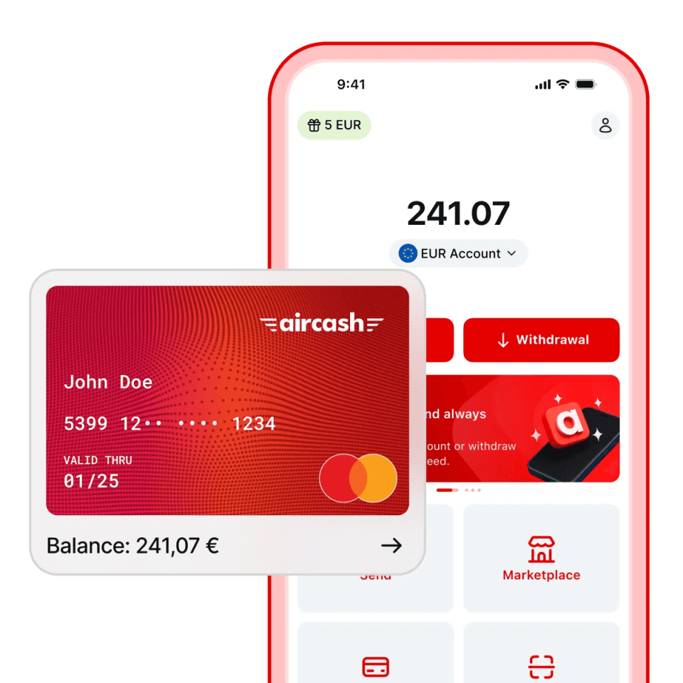 Što sve možeš s Aircash aplikacijom? Uplati novac, pošalji novac, isplati novac, podigni gotovinu, plaćaj usluge, Aircash Mastercard