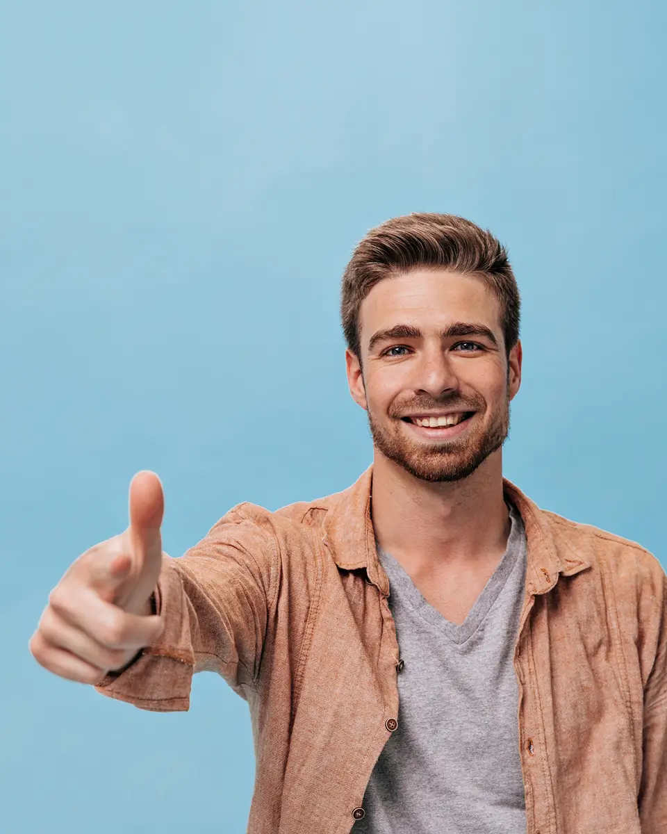 Man showing thumbs up